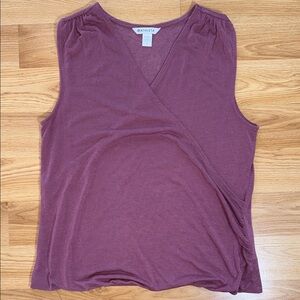 Athleta Mauve Purple Breezy Wrap Sleeveless Top Large NEW